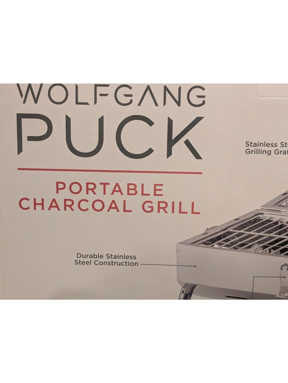 Wolfgang Puck Portable Charcoal Grill Stainless Steel Folding Camping BBQ